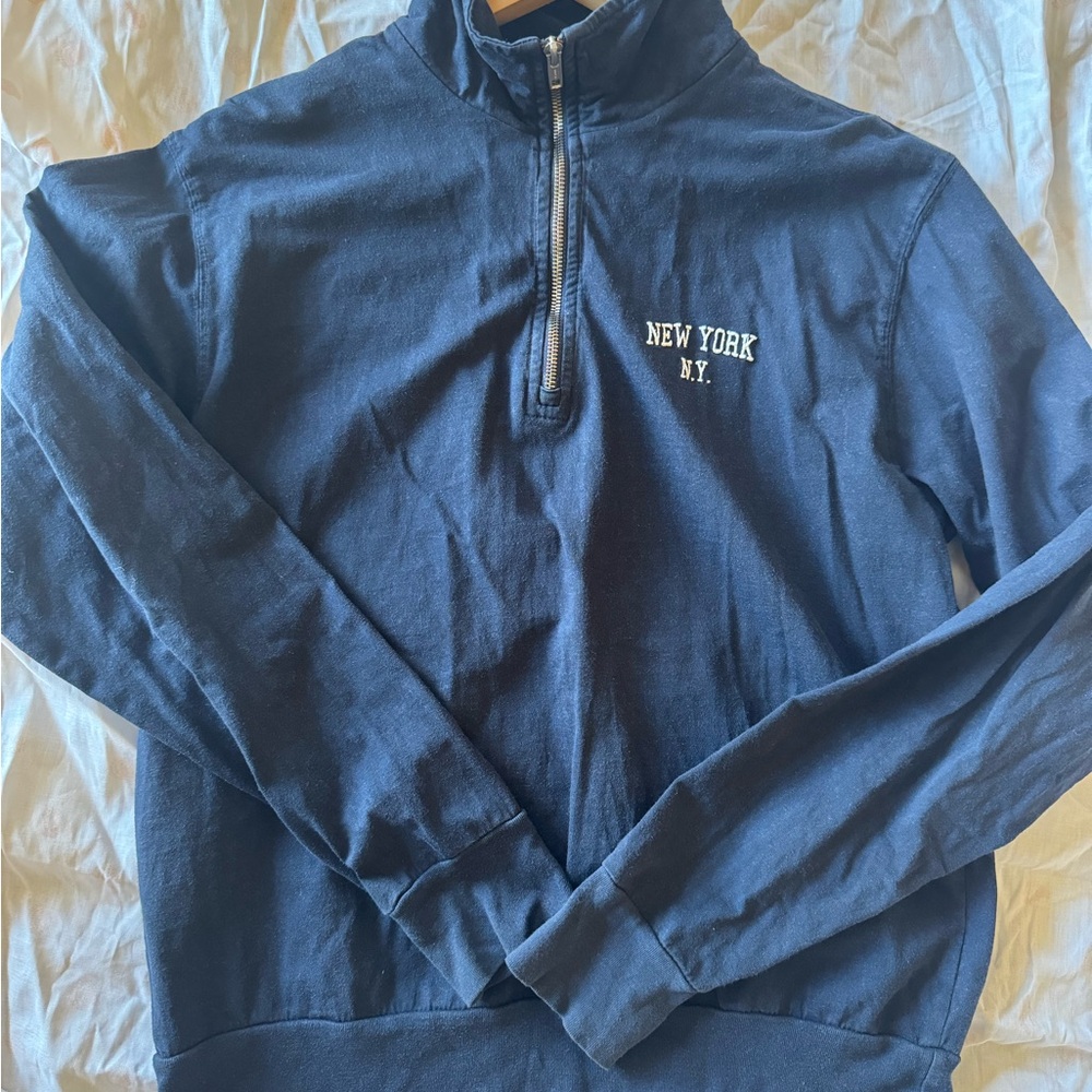 New York Brandy Melville Navy Half Zip
